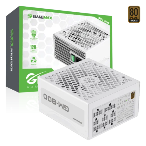 Cod. 153 Fuente de Poder GAMEMAX GM-800 Modular / Alta eficiencia 80 Plus Bronze / 800 Watts / 14CM Ventilador Bajo Ruido/ ATX /PC