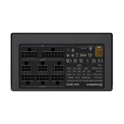 Cod.151 Fuente de Poder GAMEMAX GM-800 BK Modular / Alta eficiencia 80 Plus Bronzie / 800 Watts / 14 CM Ventilador Bajo Ruido/ ATX /PC