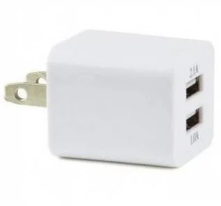 Cod. 062 Cubo Cargador Universal de doble puerto USB, 2.1A y 1.0A / blanco