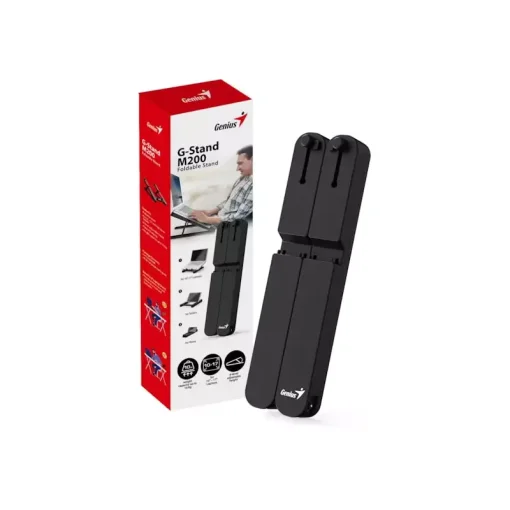 Cod. B:750  Base de Netebook Genius M200 / hasta 17&quot; / Plegable / 6 niveles de altura ajustables / Capacidad de peso hasta 10kg. / Compatible con Laptop, Tablet o Teléfono