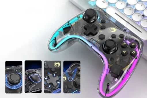 Cod. 079 Control&nbsp;de&nbsp;Juegos Inal&aacute;mbrico MARVO Ghost 40 (GT-88) Soporte P/Celular / Bluetooth&reg; / Iluminaci&oacute;n RGB / Vibraci&oacute;n dual / &nbsp;joystick 3D / Bater&iacute;a: 800mAh (8-12 H) / Compatible: Android,&nbsp;iOS,&nbsp;PC,&nbsp;PS3,&nbsp;PS4,&nbsp;Nintendo Switch