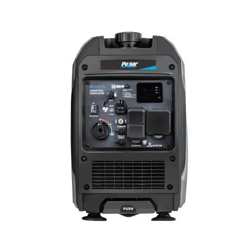Cod. 233 Generador Inverter Pulsar GX400BN 4000W Súper Siliencioso / Dual: Gas o Gasolina 3GL. / Salida: 2*tomas AC 120V/20A, 1*120V/30A, 1*USB-C, 1*USB-A / Funcióna 8 Hr. 50% / modo Eco
