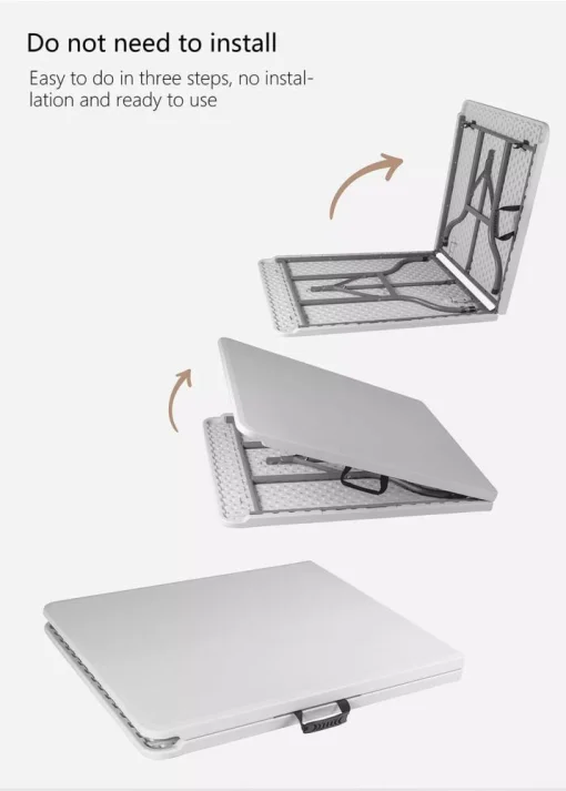 Cod. 030 OpenBox Mesa plegable para Eventos o exterior HY-Z183A / Medidas: 183*76*74 / Material: Plastico-Metal / Capacidad Asientos 6 personas / Blanco hues