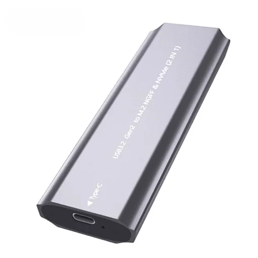 Cod. 042 Capsula P/SSD M.2 Dual (NVMe y M.2 SATA) / 10Gbps / USB 3.2 Gen2 / Compatible: Windows, MacOS, Linux / aluminio
