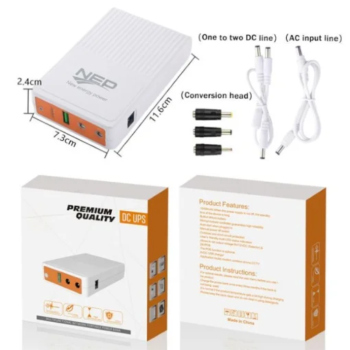 Cod. 064 Mini UPS P/Router NEP QX-600 / 10.000 mAh, 25W (12V,9V, 5V)