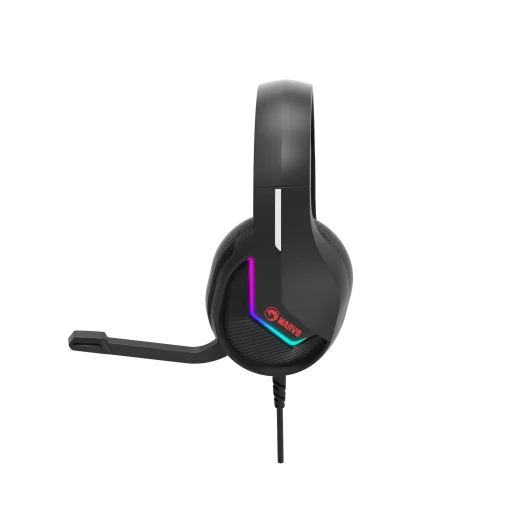 Cod. M:102 Headphone MARVO Tactic 40 BLack (H8618) / Mic. omnidireccional / RGB est&aacute;tica / control en cable (vol. y mic.) /&nbsp;&nbsp;Cable USB trenzado 2.0 m