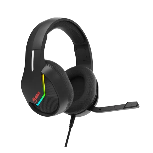 Cod. M:102 Headphone MARVO Tactic 40 BLack (H8618) / Mic. omnidireccional / RGB est&aacute;tica / control en cable (vol. y mic.) /&nbsp;&nbsp;Cable USB trenzado 2.0 m