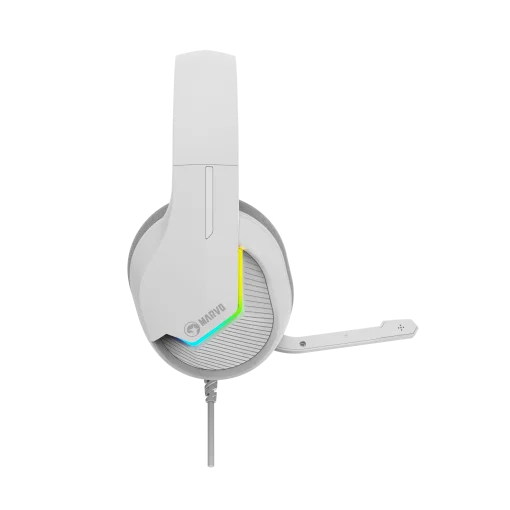 Cod. M:092  Headphone MARVO H8618 WH Blanco / Micr&oacute;fono omnidireccional / RGB est&aacute;tica&nbsp;/ control en cable (vol. y mic.) / Interfaz USB 2.0, Cable trenzado 2.0 m