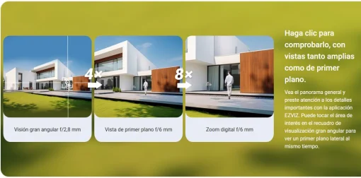 Cod. 747 Cámara Smart ext. EZVIZ H90 Dual (2K+ &amp; 2K+) / lentes Rotaciones duales / Control un toque / Vista Nocturna Color (40m)/ 2*modos patrulla / Detección humana/vehículo IA / Co-detección Seg. automát. / Defensa activa / Audio bidireccional / spt. Mi