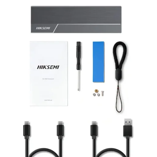Cod. 036 Capsula HIKSEMI M.2 MDR1 P/SSD NVMe/SATA / 10Gbps / Compatible: Windows /MacOS/Linux /Android / USB 3.2 Tipo-C (Incl. cable USB-A)  / Iluminación RGB con ASUS Aura SYNC / Aluminio