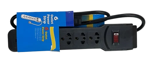 Cod.009 Cortapicos de 6 tomas 110V, 60Hz / 60 cm / Negro