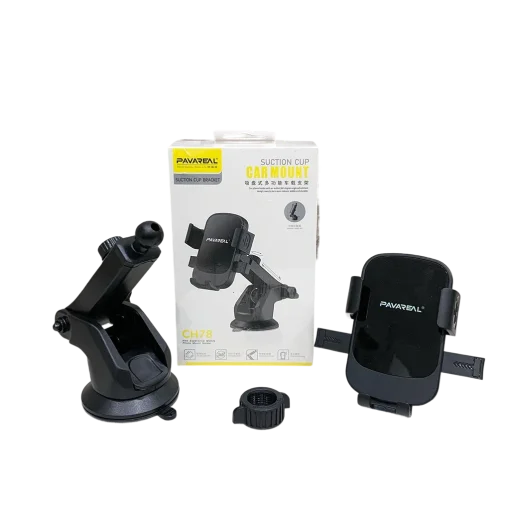 Cod. 297 Soporte de celular P/Auto Pavareal CH78 / 2en1 parabrisa &amp; tablero (ventosa potente) / Gira 360&deg; / Sujeci&oacute;n auto. / brazo telesc&oacute;pico 10&plusmn;15cm / Material: ABS+PC+silicona