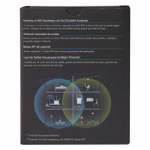 Cod. 101 Extensor Repetidor Wi-Fi 5 AC1200 HIKVISION WRE12C / 1200Mbps (5GHz@867 Mbps, 2.4GHz@300 Mbps) / 1*RJ45 / 2 Antenas (3dBi) 