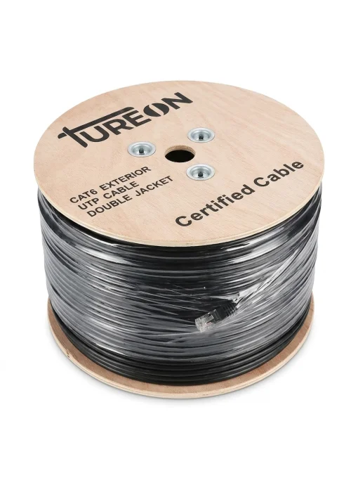 Cod. 233 Cable UTP TUREON CAT6 P/Erterior / 305 Metros CCA 60/40 25AWG, 250MHz T-624-EB / ANSI/TIA/EIA-568-B / Negro