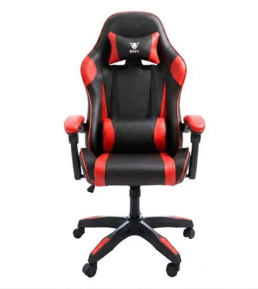 Cod. 1171 Silla Gamer ENV Olympus Black/Red / Almohada cabeza y zona lumbar / Rotaci&oacute;n 360&deg; / Respaldo reclinable 180&ordm;