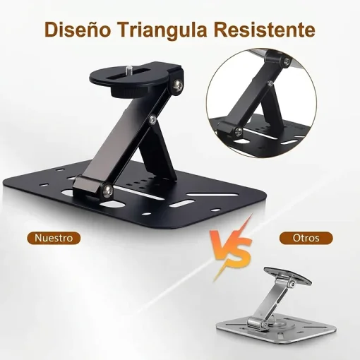 Cod. 1185 Soporte P/Proyector 3en1 (escritorio, pared, techo) con rosca 6,35mm (1/4") / Max. 5kg (11lbs)/ plegable / ajuste de 180&deg; / Metal