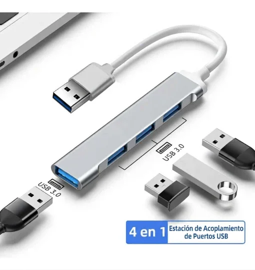 Cod. 376 Hub 4en1 USB 3.0 a 4*Puertos USB 3.0 / plug &amp; Play