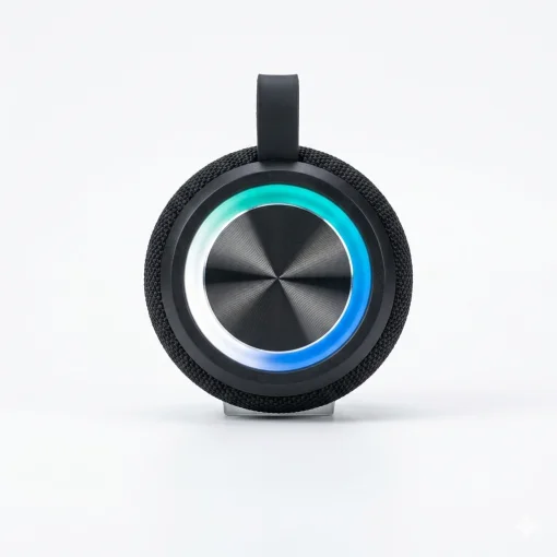 Cod. 250 Parlante Bluetooth 5.0 HS-099C / Sonido 360&deg; / 5W / LED-RGB / Radio FM / Lector USB y MicroSD / Bat. Recargable 1200mAh - Negro