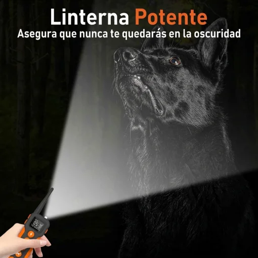 Cod. 1183 Collar de Entrenamiento P/Perros PD 518-1 Black / Recargable, Impermeable IPX7 / 3*Modos (Sonido, Vibraci&oacute;n, Choque) / Con Control Remoto y Pantalla LCD
