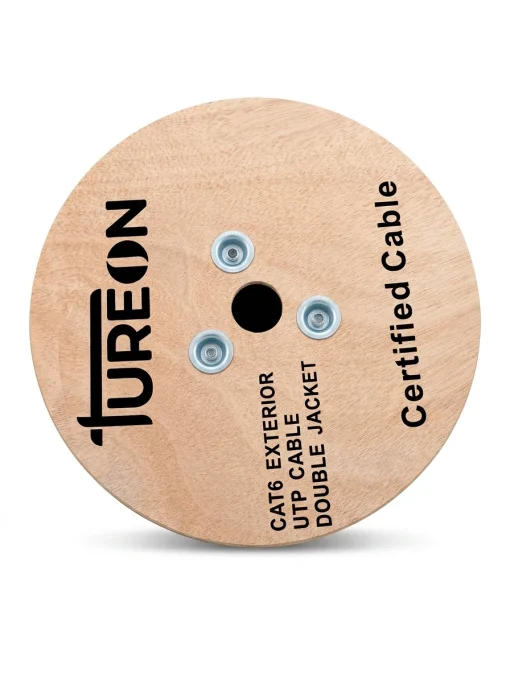 Cod. 233 Cable UTP TUREON CAT6 P/Erterior / 305 Metros CCA 60/40 25AWG, 250MHz T-624-EB / ANSI/TIA/EIA-568-B / Negro