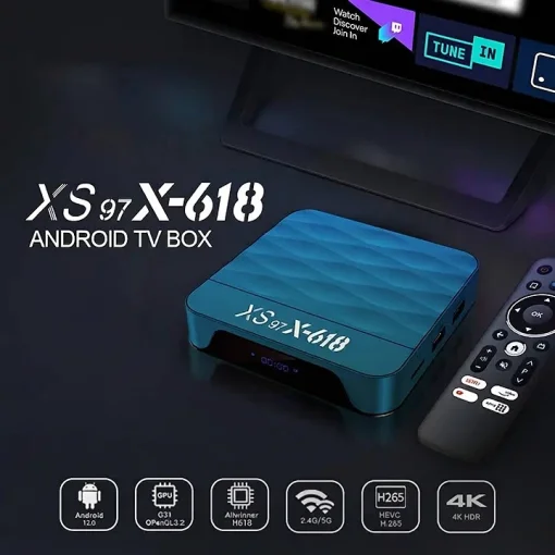 Cod. 1191 TV BOX XS97 X-618 / HDR 4K Ultra HD / 4GB RAM / 32GB Alm. / Android TV 12.0 ( Preinstalado XuperTV) / Wi-Fi Wual 2.4G/5G &amp; BT 5.0
