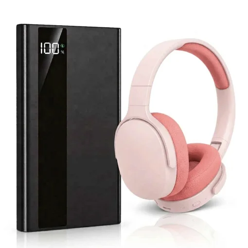Cod. 150  Kit ENV Power Sound (Pink) / Aud&iacute;fonos Bluetooth&reg; headset + Power Bank 10.000mAh, Carga r&aacute;pida (22.5W) 2*USB-A &amp; 1*USB-C