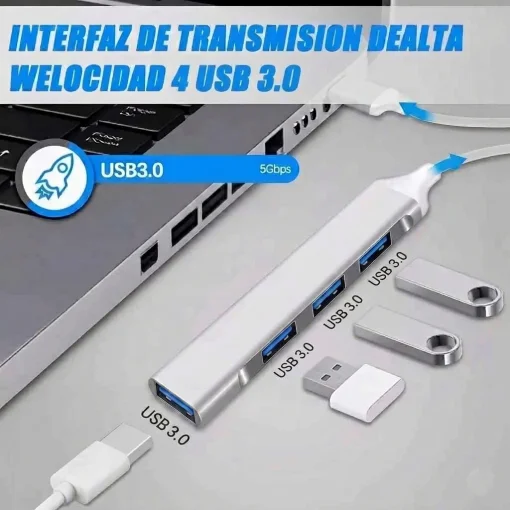 Cod. 376 Hub 4en1 USB 3.0 a 4*Puertos USB 3.0 / plug &amp; Play
