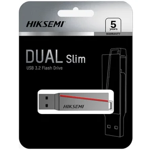 Cod. 226 Flash Memory HIKSEMI DUAL Slim E307C 64GB / USB 3.2 Tipo-A y USB Tipo-C High Speed OTG / Metálico