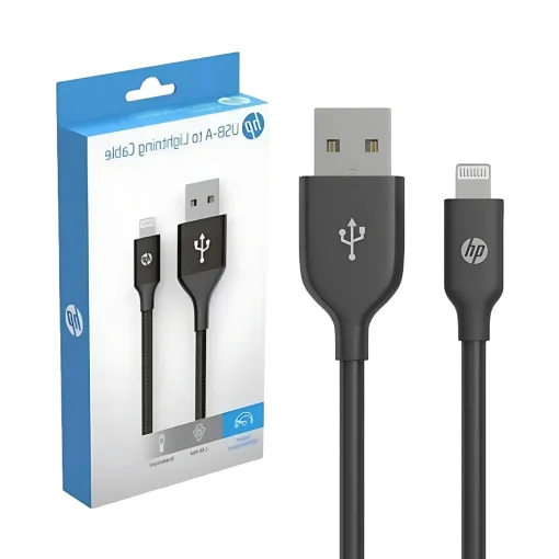 Cod. C:251 Cable HP Lightning a USB-A datos / Carga 5V 2.4A Max. / Certificación MFi / 1 m / Black