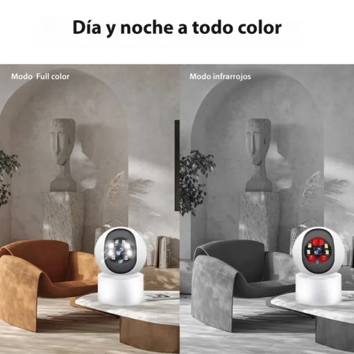 Cod. A:313 Cámara Smart Wi-Fi, 360° P/Interior Y610A Full HD 1080p / lente 3MP / LEDs + infrarrojos / Detección de movimiento humano / Audio bidireccional / Comptible micro SD hasta 128GB