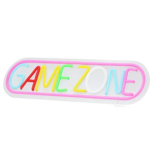Cod. 1139  Letrero LED de Ne&oacute;n MARVO NN-021 XEN&Oacute;N 40T / Forma letras GAMEZONE / Brillo ajustable con control en cable / USB 5V / Dim. 42*12.3*3 cm