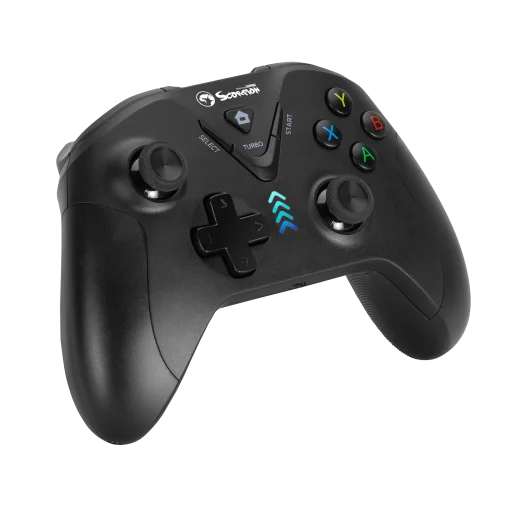 Cod. 072 Control de juegos Marvo Pact 40 (GT-019) Cableado tipo XBOX / 16 botones / Vibración dual / Interfaz USB /Compatible: PS3/PC D-INPUT/X-INPUT/Android