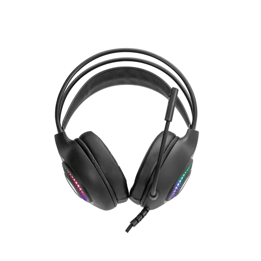 Cod. 090 Headphone Stereo MARVO H8325 Negro / Micrófono omnidireccional / RGB estática / 1*jack 3.5mm + adaptador 2*jack (Compatible: PS4/PS5/XBOX ONE/PC/Móvil), USB(iluminación) / Cable 2.0 m