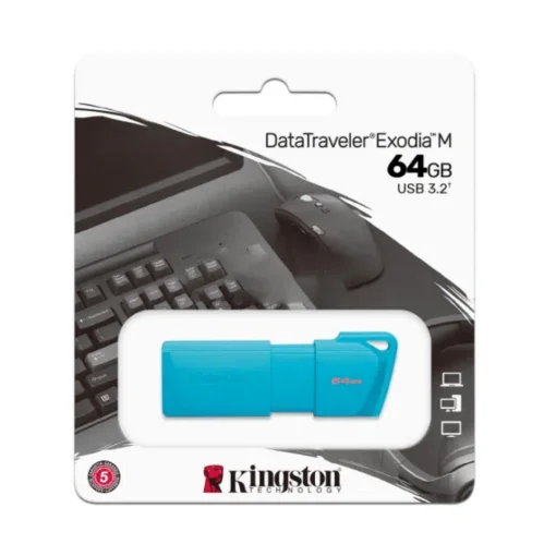 Cod. 300 Flash Memory KINSTONG DataTraveler&reg; Exodia&trade; M / 64GB / USB 3.2 Gen 1 / Turquesa