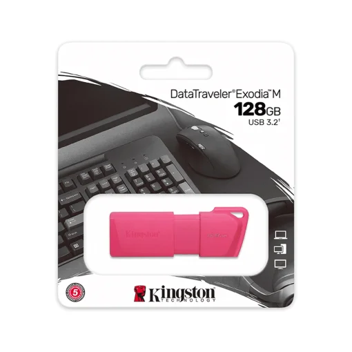 Cod. 257 Flash Memory KINSTONG DataTraveler Exodia M / 128GB / USB 3.2 Gen 1 / Pink Neon