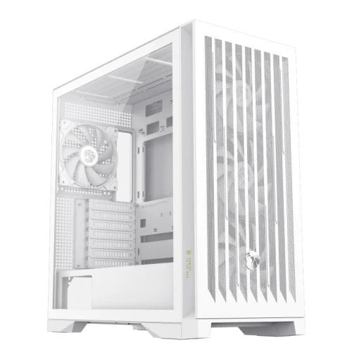 Cod. 393 Leader 2 WH / E-ATX, ATX, M-ATX, ITX / 2*USB3.1, 1*USB-C, 1*Audio Combinado / LAT. VIDRIO TEMPL. FRONTAL MALLA METAL CONTROLADOR ARGB PWM AURA Sync/ 1*FAN RGB post (ya incluido), 3* FAN RGB FRONT (ya incluidos), 2* FAN Inferior (opcionales).