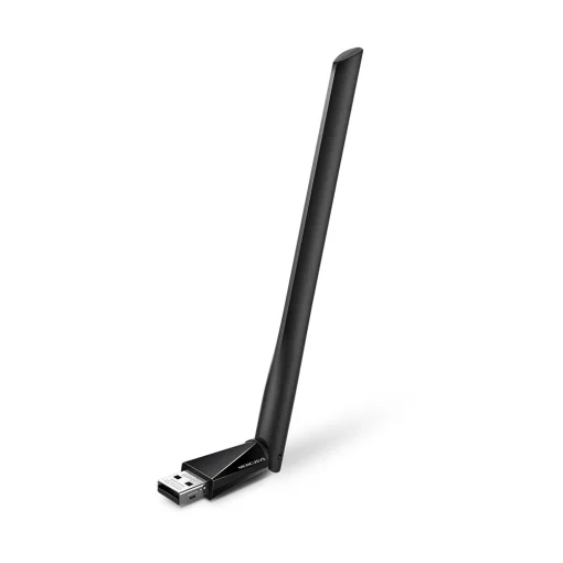 Cod. 369  Adatador Wi-Fi USB MERCUSYS MU6H / AC650 Dual Band&nbsp;(2,4GHz 200Mbps y 5GHz 433Mbps) / 1*antena de alta ganancia giro 180&deg; de 5dBi
