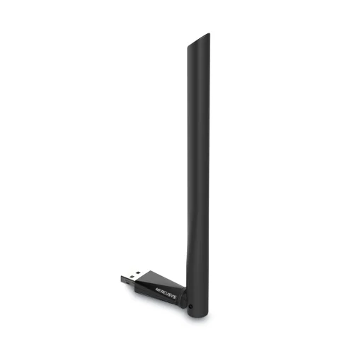 Cod. 369  Adatador Wi-Fi USB MERCUSYS MU6H / AC650 Dual Band&nbsp;(2,4GHz 200Mbps y 5GHz 433Mbps) / 1*antena de alta ganancia giro 180&deg; de 5dBi