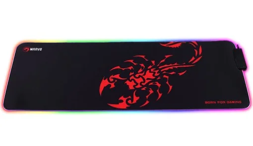 Cod. 048 Mouse Pad Gaming MARVO Scorp XL (MG011) / ilum. RGB (13 modos) / HUB de 4 Puertos USB / Base de goma Antideslizante / Dim. 800 x 300 x 4 mm