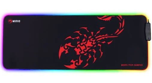 Cod. 048 Mouse Pad Gaming MARVO Scorp XL (MG011) / ilum. RGB (13 modos) / HUB de 4 Puertos USB / Base de goma Antideslizante / Dim. 800 x 300 x 4 mm
