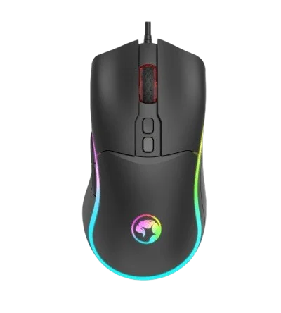 Cod. GM:227  Mouse MARVO Capo 20 Negro (M292) / 8000DPI / Iluminación 7 colores / 7 Botones / USB, cable trenzado 1.5 m