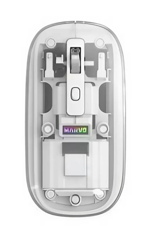 Cod. GM:241  Mouse MARVO M810W WH Transparente / Dual Inalámbrico 2.4G + Bluetooth 5.2 / 1600DPI / 4 botones / batería 300mAh