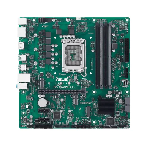 Cod. 147 Mainboard ASUS Pro Q670M-CE-CSM-SI / mATX /&nbsp;14va., 13va. y 12va. Gen. LGA1700 / 2*DDR5-5600 / 2*M.2, 4*Sata 6Gb/s* / 2*DisplayPort, 1*HDMI&trade; / 3*USB-A + 1*USB-C&reg;, 2*USB-A 2.0 / PCIe 4.0x16, 2*PCIe 3.0x1 / Intel&reg; 1Gb Ethernet / Bulk (sin caja)