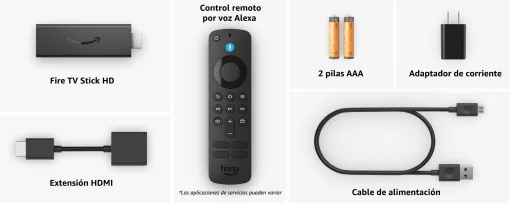 Cod. T:1053 Amazon Fire TV Stick HD 1080p (2024), HDR / Wi-Fi 5 / 1GB ram, 8GB alm. / Control remoto por voz de Alexa (control de TV/Soundbar) / controles de Smart Home, streaming en HD