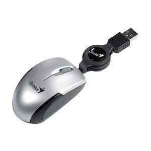 Cod. 137 Mouse Mini Genius Retráctil Micro Traveler V2 / USB 2.0 / 1200DPI / Plata