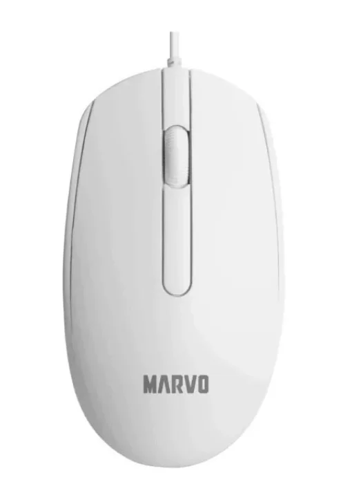 Cod. GM:239 Mouse MARVO MS003 WH / 1000DPI / 3 Botones / USB, Cable 1.25 m