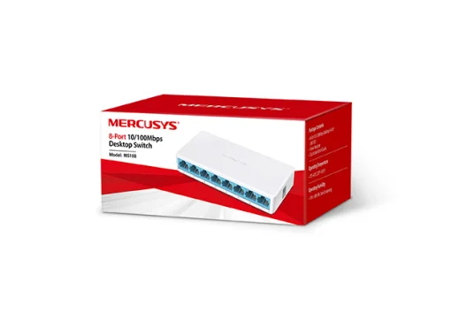 Cod.071 Switch Desktop TP-LINK MERCUSYS MS108/ 8 puertos RJ45/ 10/100Mbps/ 200Mbps/Sin Ventilador