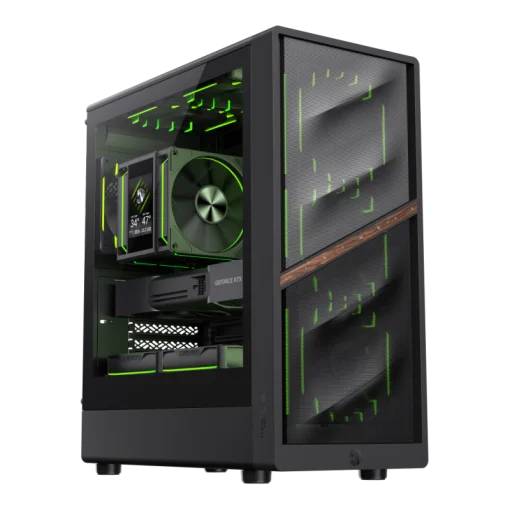 Cod. 402  CASE GAMEMAX AERIS 330 MB BK M-ATX TIPO-C/ 1*USB 3.0/ 1*USB 2.0 /  4*FANS ARGB (FRONT. 3*12CM, POST. 1*12CM) + CONTROLADORA / LAT. VIDRIO TEMP. Y FRONTAL MALLA.