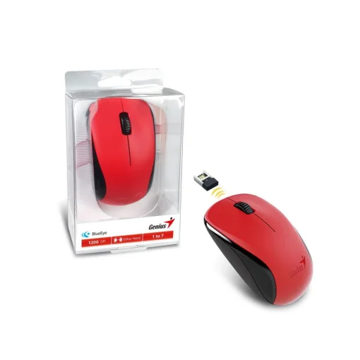 Cod. GE:128 Mouse Genius Wireless NX-7000 / 1200DPI /&nbsp;tecnolog&iacute;a BlueEye / Rojo