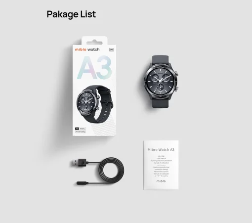 Cod. 1065 SmartWatch Mibro A3 / GPS / LLamadas BT 5.3 / Pantalla&nbsp;HD 1.39" 60 FPS reales / 100 modos deportivos / Monitoreo de salud / 2ATM resistente al agua / Material aleaci&oacute;n Aluminio